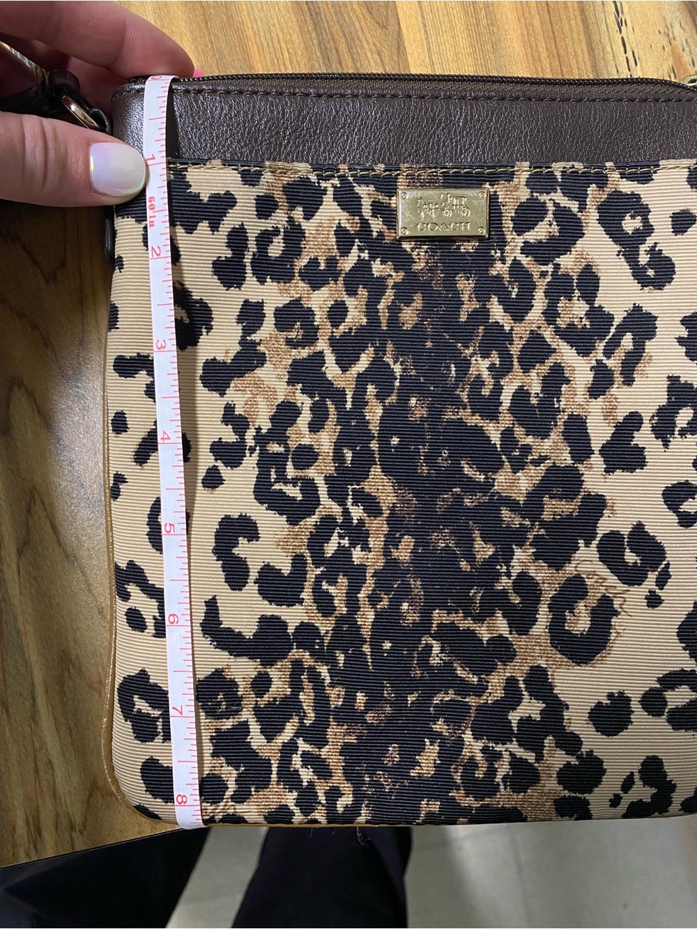Coach Leopard Print Crossbody Bag - Brown - Picture 8 of 14